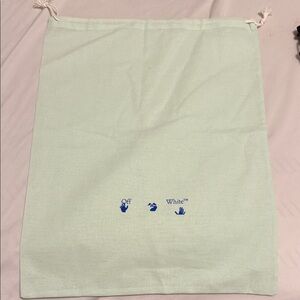 Off-White Mint Green Dust Bag with Blue Logo
